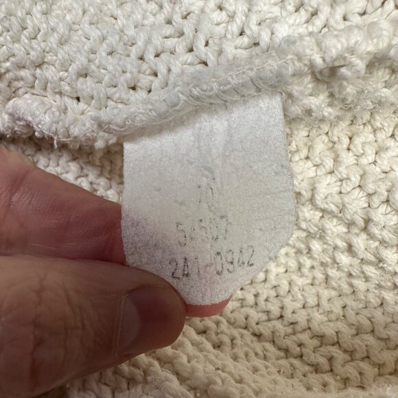 Vintage Knit Sweater Hunt Club Cream White 90s Shoulder Pads Mock Neck Mom Style - Picture 5 of 10